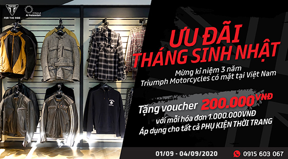 ƯU ĐÃI MỪNG SINH NHẬT TRIUMPH VIỆT NAM 