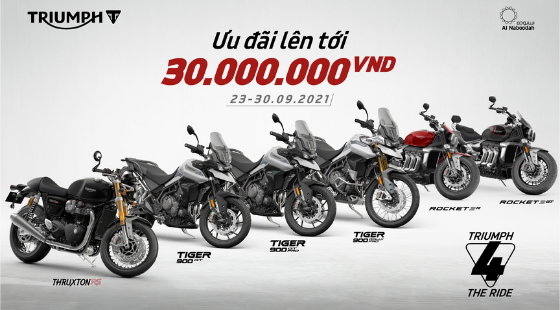 Ưu đãi hấp dẫn lên đến 30 triệu đồng kỷ niệm chặng đường 4 năm của Triumph Việt Nam