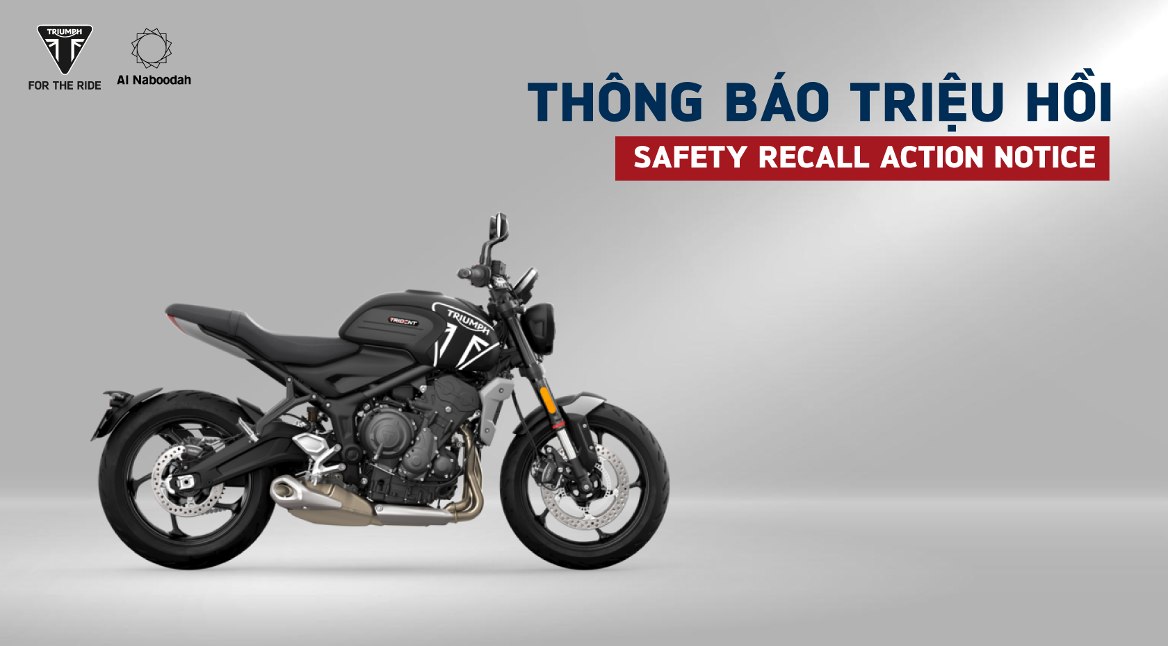 Thông báo triệu hồi số 593 liên quan đến chân chống trên một số xe Trident