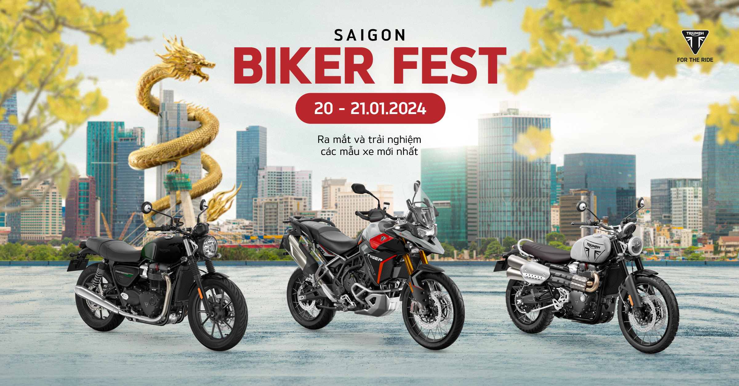 Saigon Biker Fest 20-21/01: Ra mắt và trải nghiệm các mẫu xe mới nhất của Triumph Motorcycles.