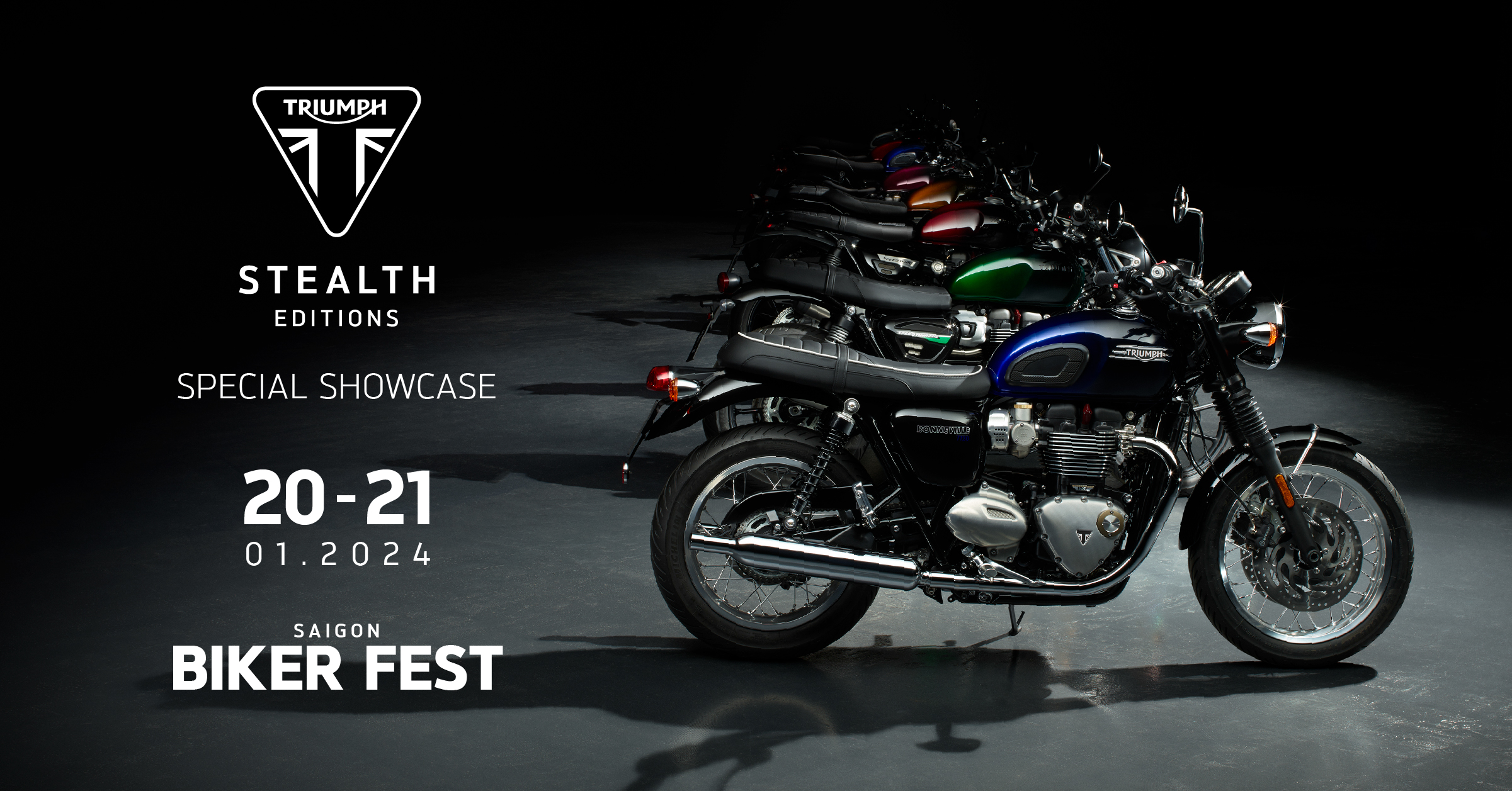 Saigon Biker Fest | 20-21/01: Đắm chìm trong vẻ đẹp huyền bí của những mẫu xe thuộc bộ sưu tập Triumph Stealth Editions mới nhất.